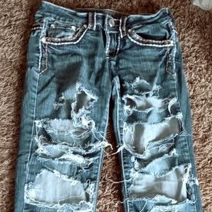 Miss Chic Upcycled/Altered Jeans Size 1 style MC1551C - Ripped - shredded